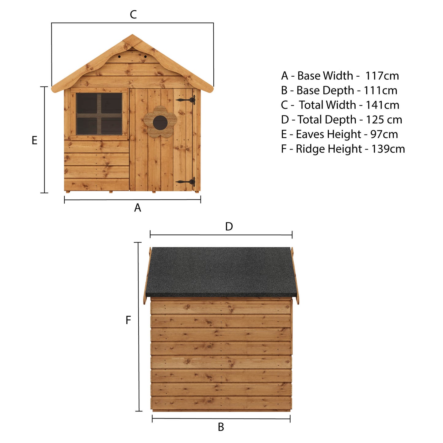 4 x 4 Snug Wooden Playhouse