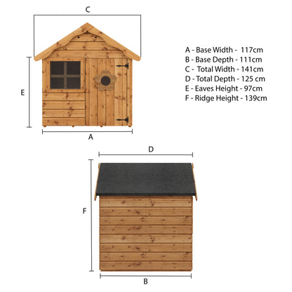 4 x 4 Snug Wooden Playhouse