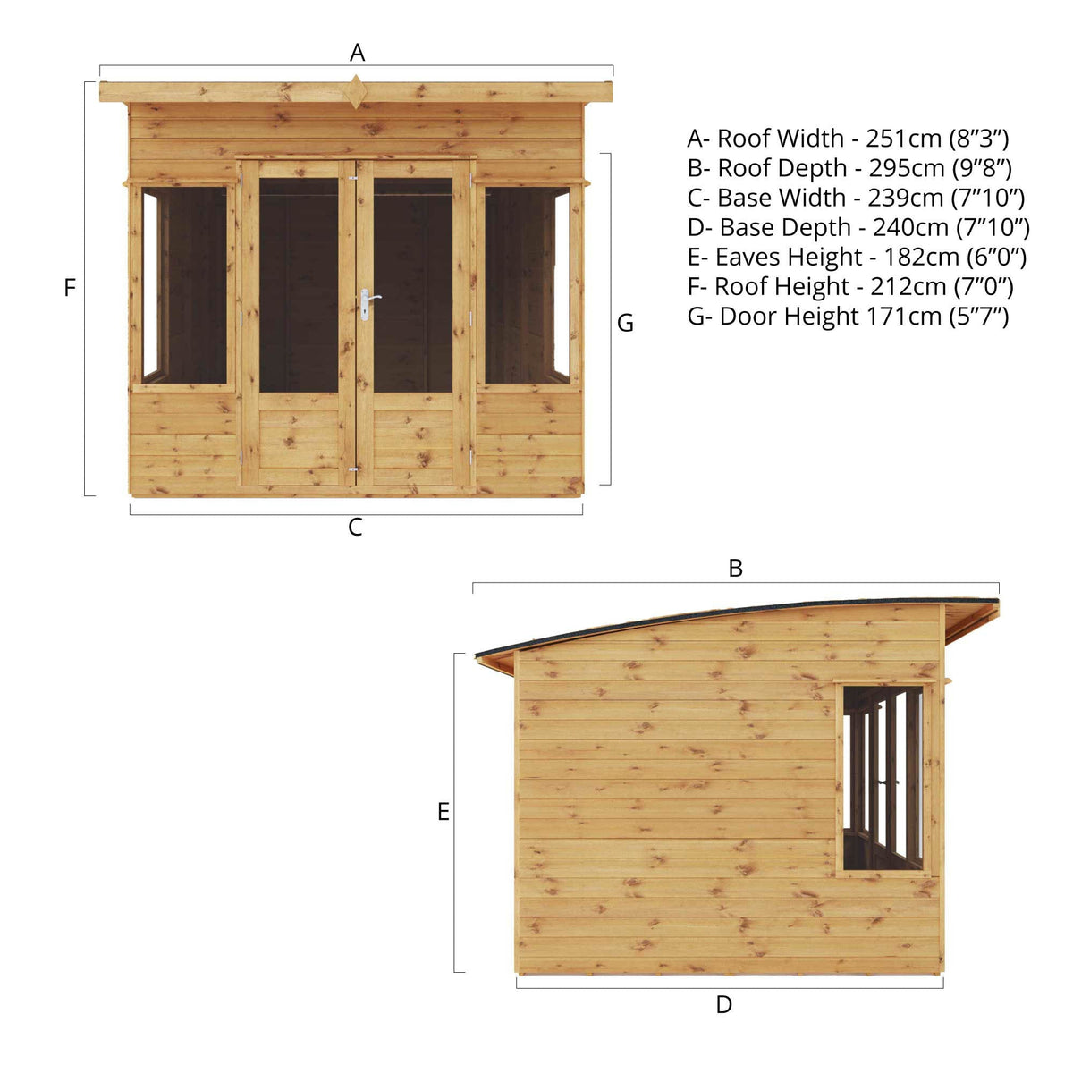 Refurbished Olive Tree 8 x 8 Helios Summerhouse