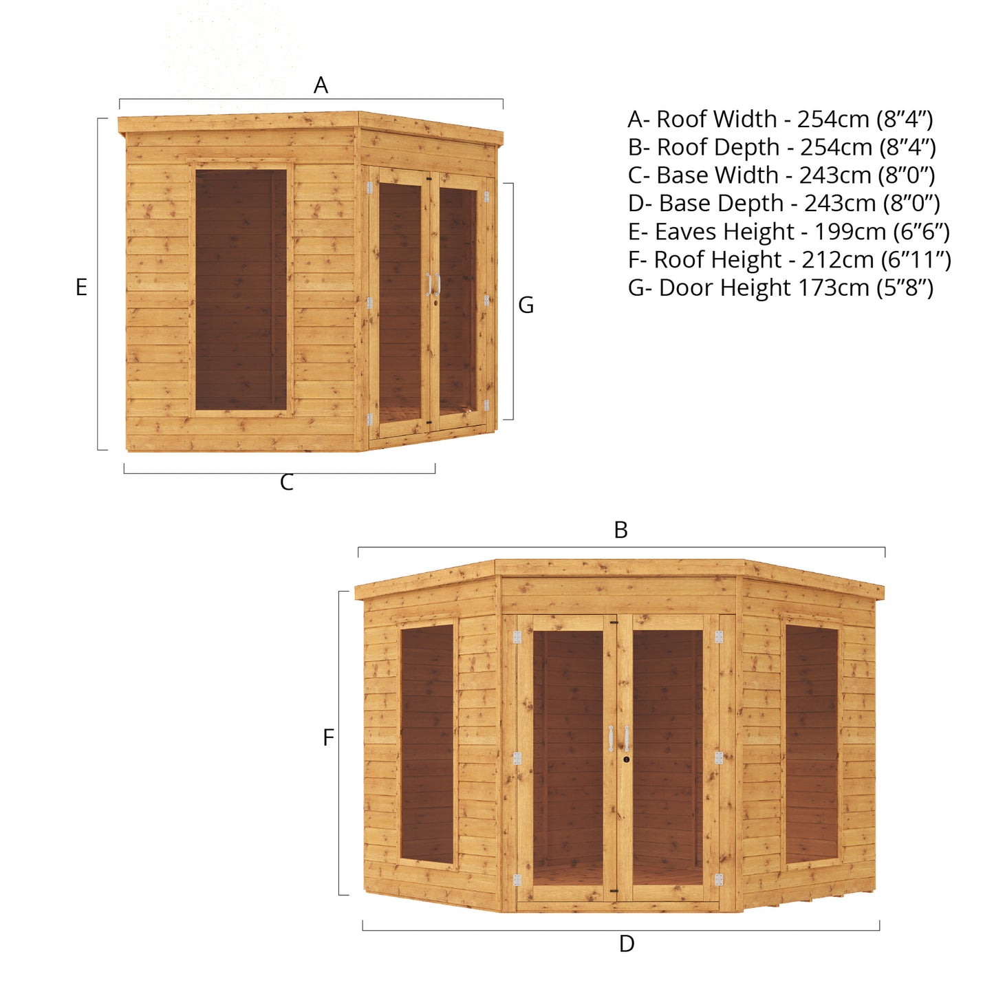 8 x 8 Premier Corner Summerhouse