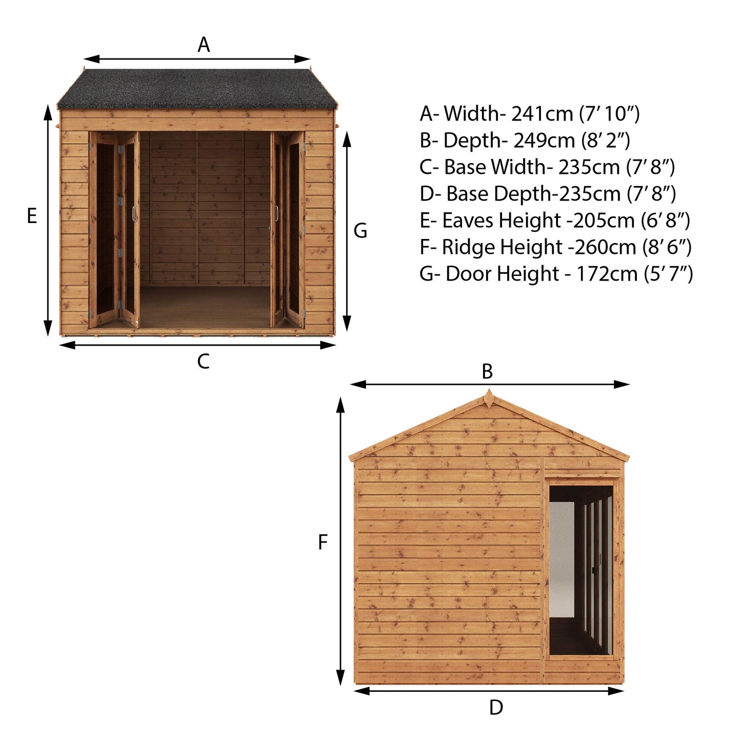 8 x 8 Vermont Wooden Summerhouse