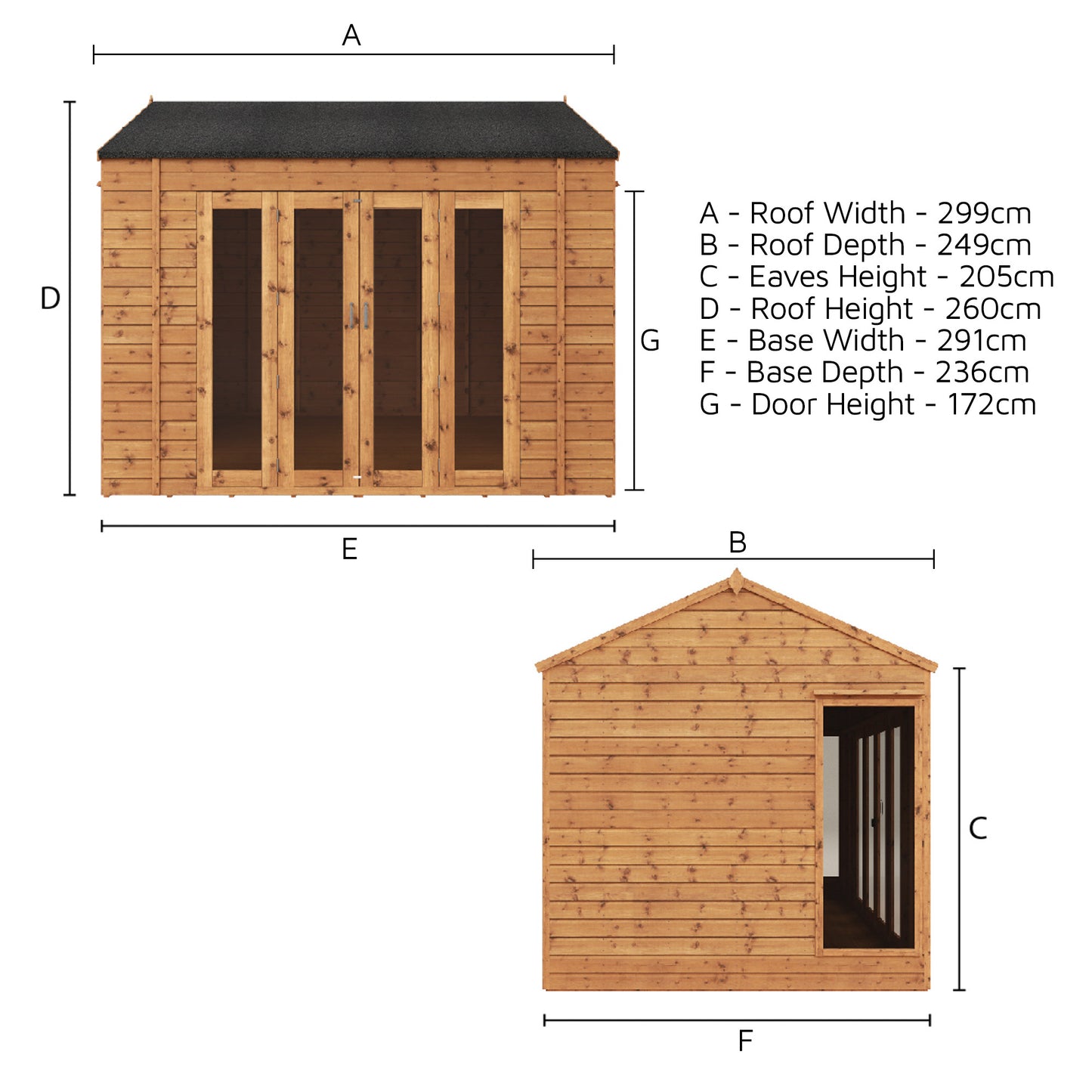 10 x 8 Vermont Wooden Summerhouse