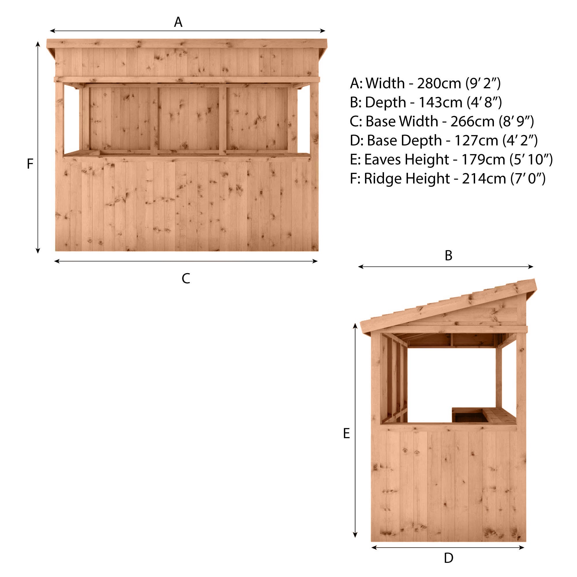 9 x 4 Premium Pressure Treated Garden Bar
