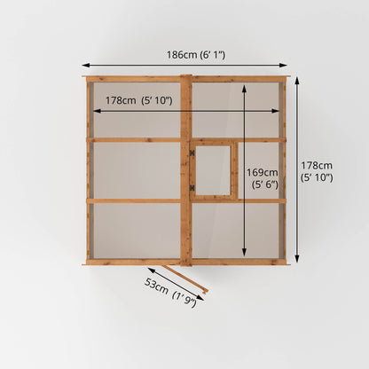 6 x 6 Evesham Wooden Greenhouse