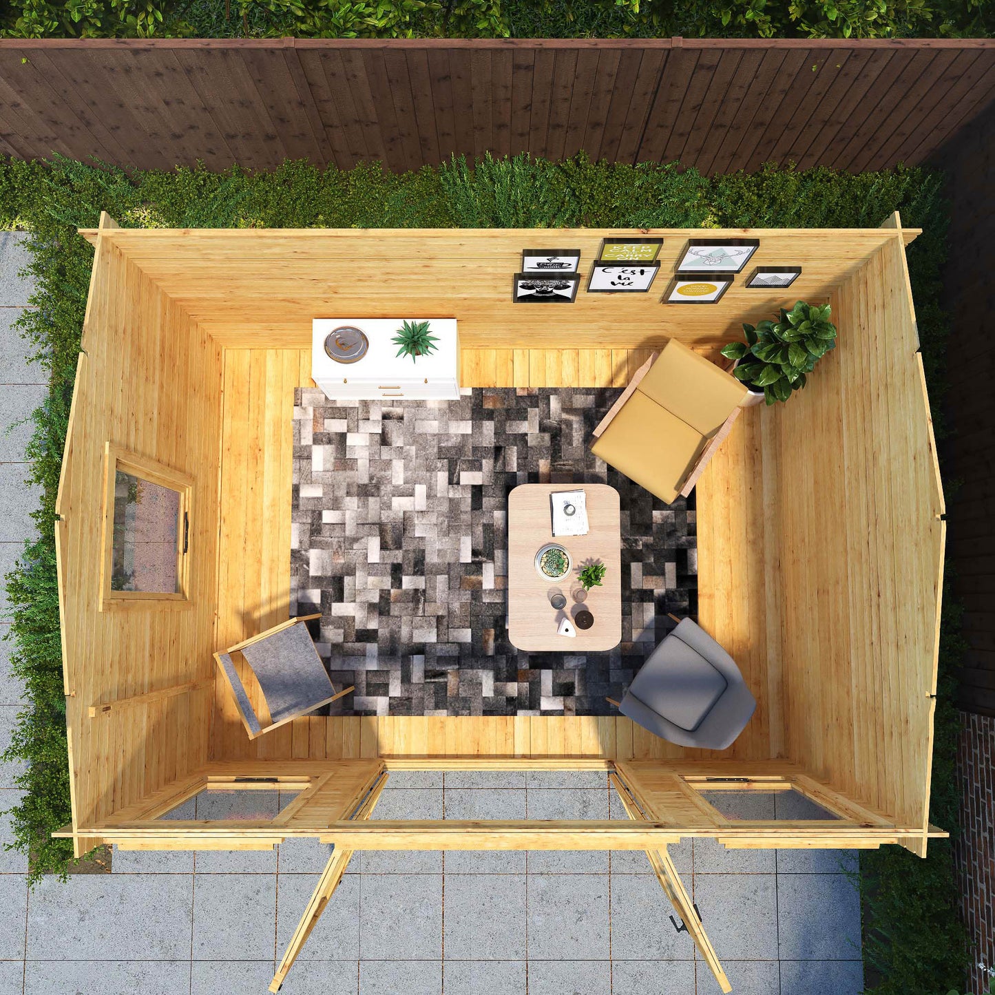 4m x 3m Value Apex Log Cabin