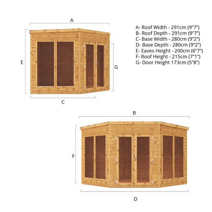 9 x 9  Premier Corner Summerhouse