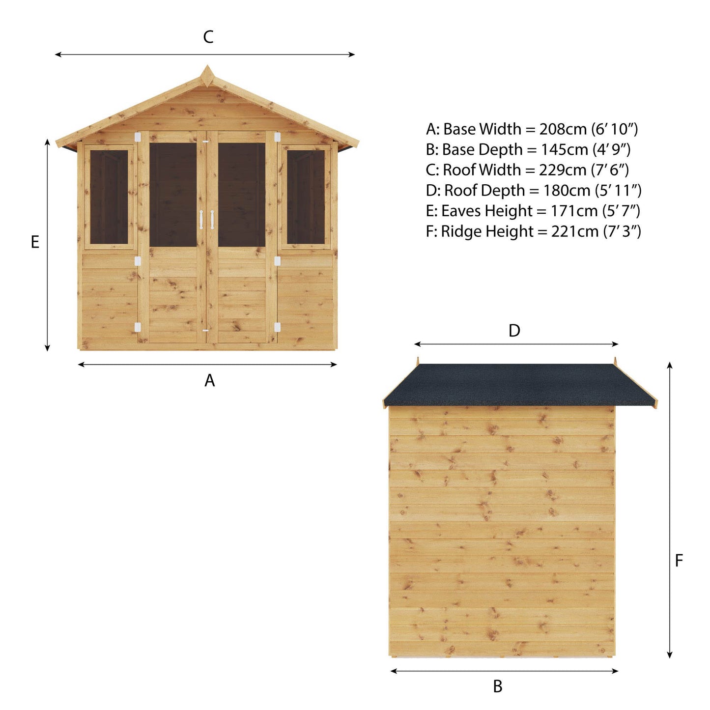 7 x 5 Bournemouth Wooden Summerhouse