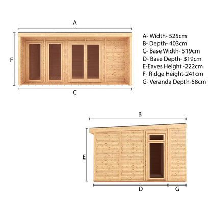 The Creswell 5m x 3m Premium Insulated Garden Room