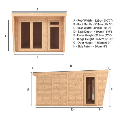 The Harlow 3m x 4m Premium Insulated Garden Room